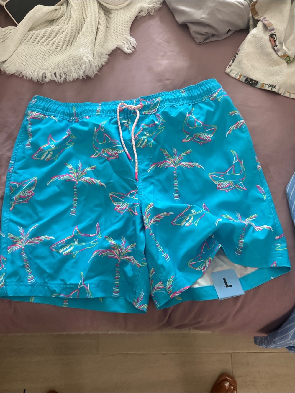 Members mark Turquoise Shark & Palm Swim Shorts - Men